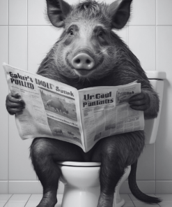 dzik na toalecie sztuka ai płyta pcv